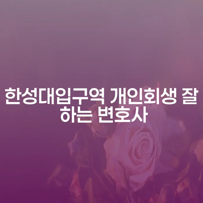 한성대입구역 개인회생 잘 하는 변호사