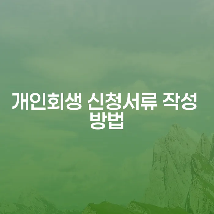 개인회생 신청서류 작성 방법은 어떻게 할까?